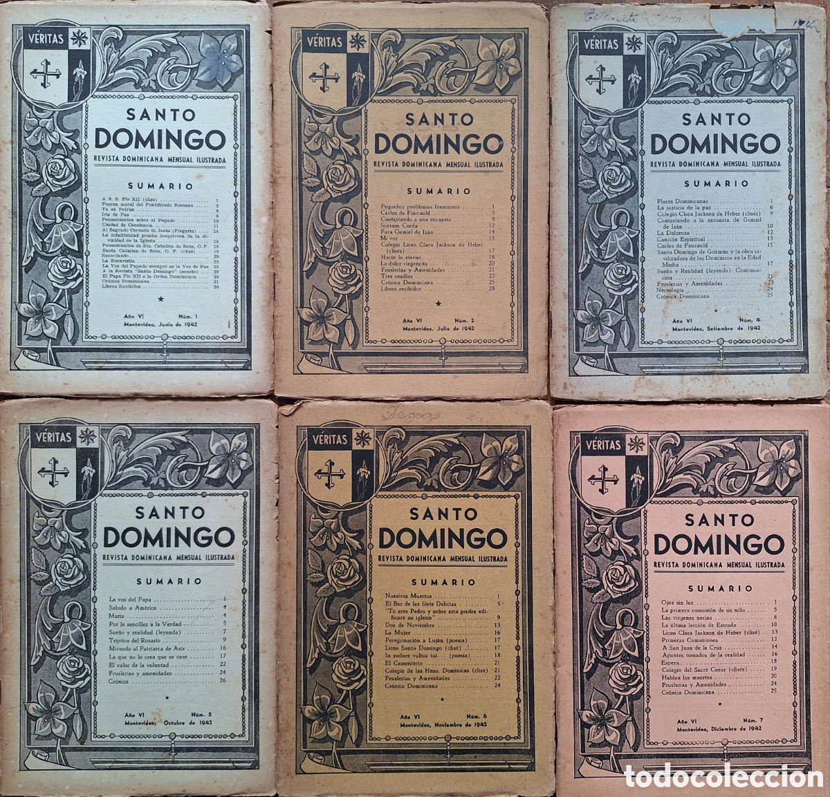 Coleccionismo de revistas y peri&oacute;dicos: COLECCION 6 REVISTA URUGUAYA DOMINICANA ILUSTRADA SANTO DOMINGO MONTEVIDEO 1942