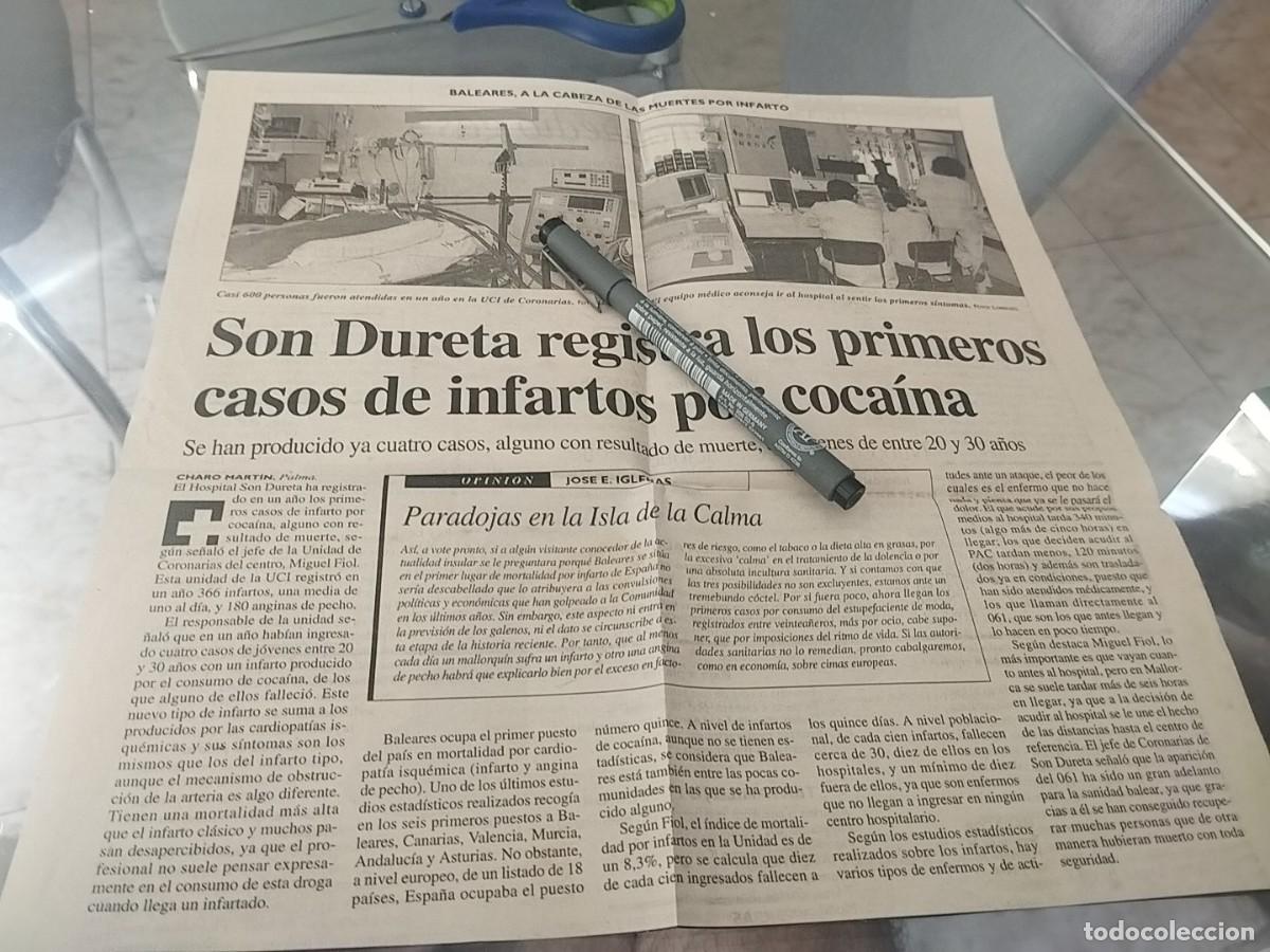 Coleccionismo de revistas y peri&oacute;dicos: DESAPARECIDO HOSPITAL SON DURETA MALLORCA PRIMEROS CASOS DE INFARTO POR COCAINA ANTIGUO REORTE 1996