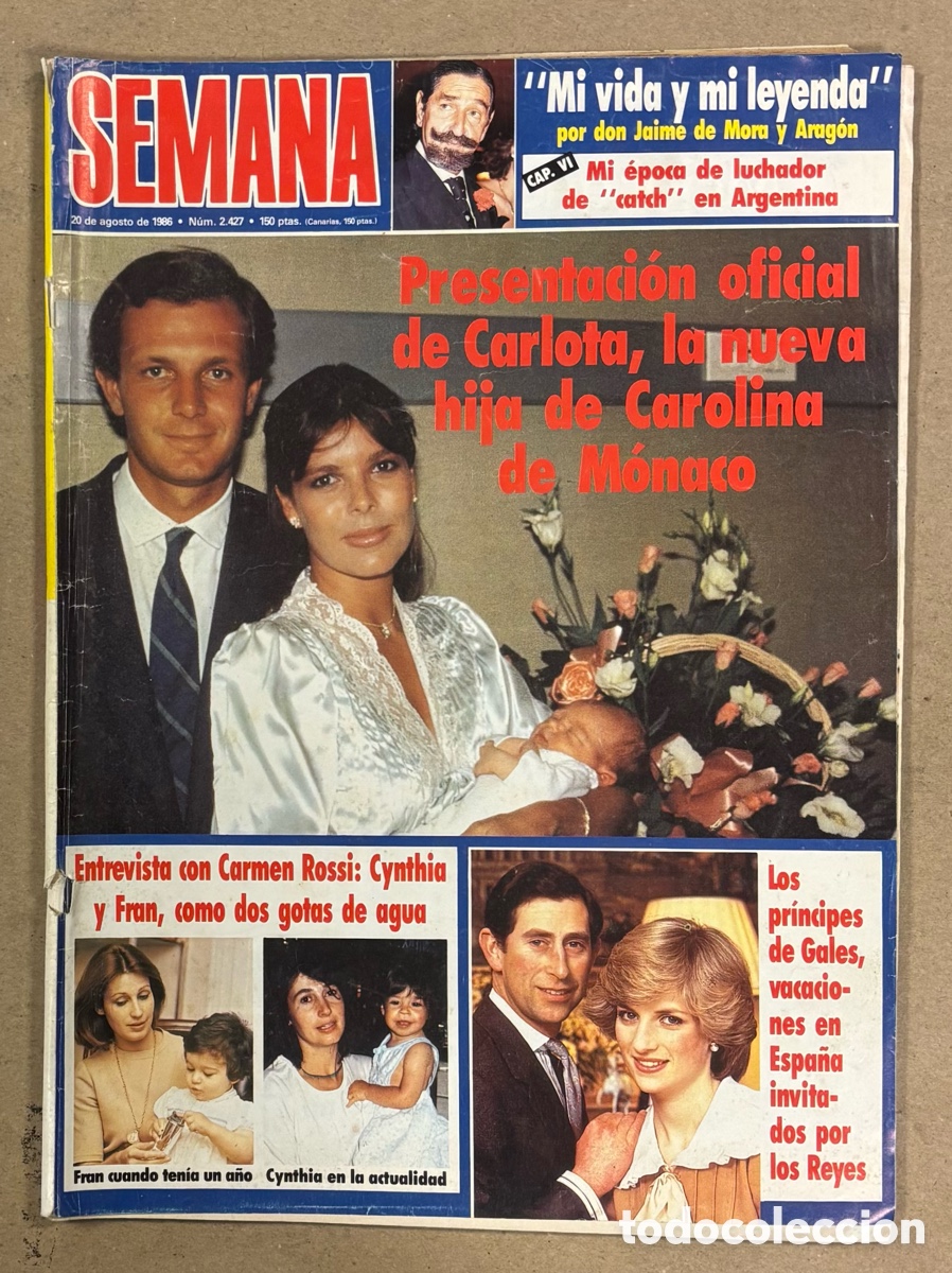 Coleccionismo de revistas y peri&oacute;dicos: SEMANA N&deg; 2417 (1986). CAROLINA DE M&Oacute;NACO, ISABEL PREYSLER Y BOYER, CHABELI, RAPHAEL, PANTOJA