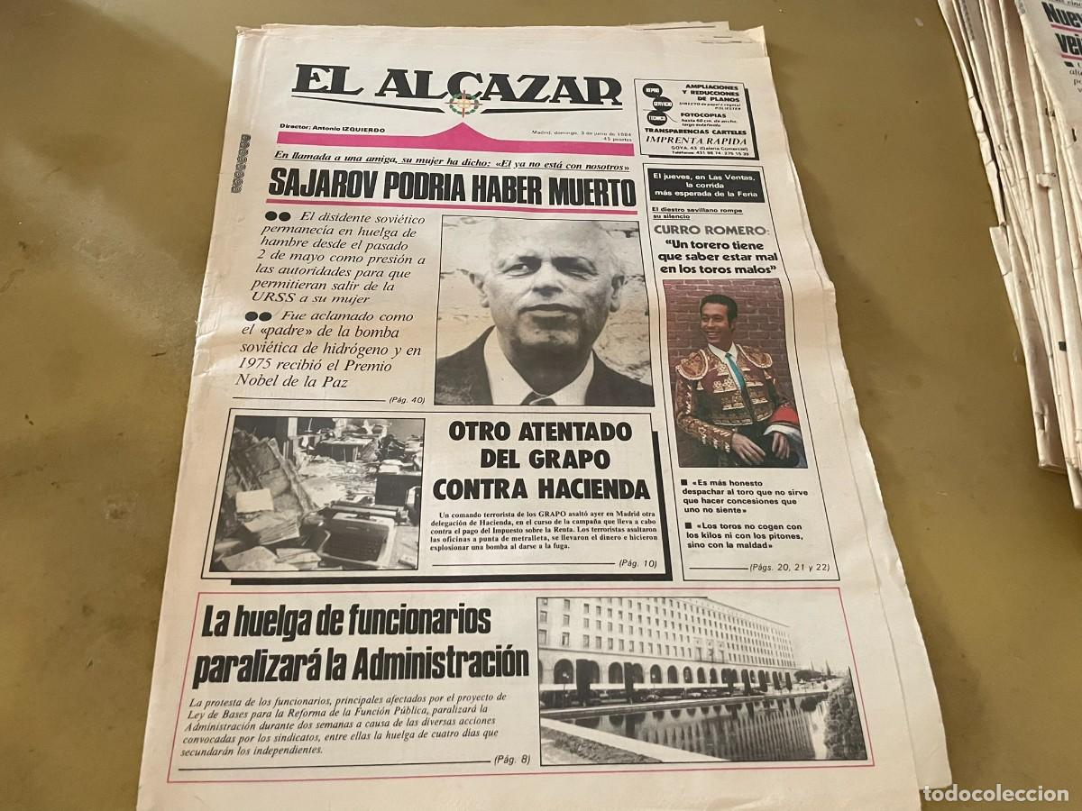 Coleccionismo de revistas y peri&oacute;dicos: PERI&Oacute;DICO EL ALCAZAR 3 JUNIO DE 1984 CURRO ROMERO CURRO DUR&Aacute;N COMETA HALLEY GWENDOLINE
