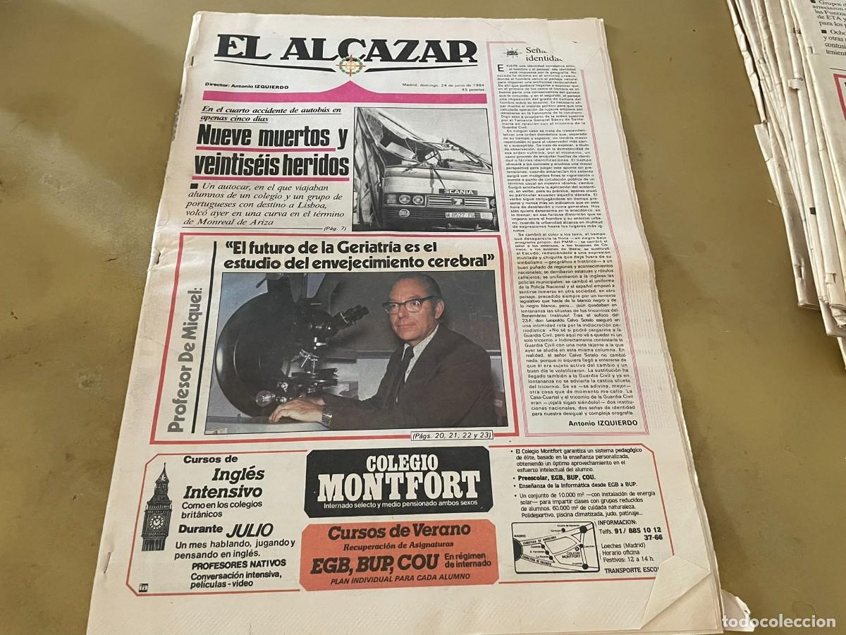 Coleccionismo de revistas y peri&oacute;dicos: PERI&Oacute;DICO EL ALCAZAR 24 DE JUNIO 1984 LANZAMIENTO DISCOVERY MONTSERRAT CABALL&Eacute; GERIATRIA