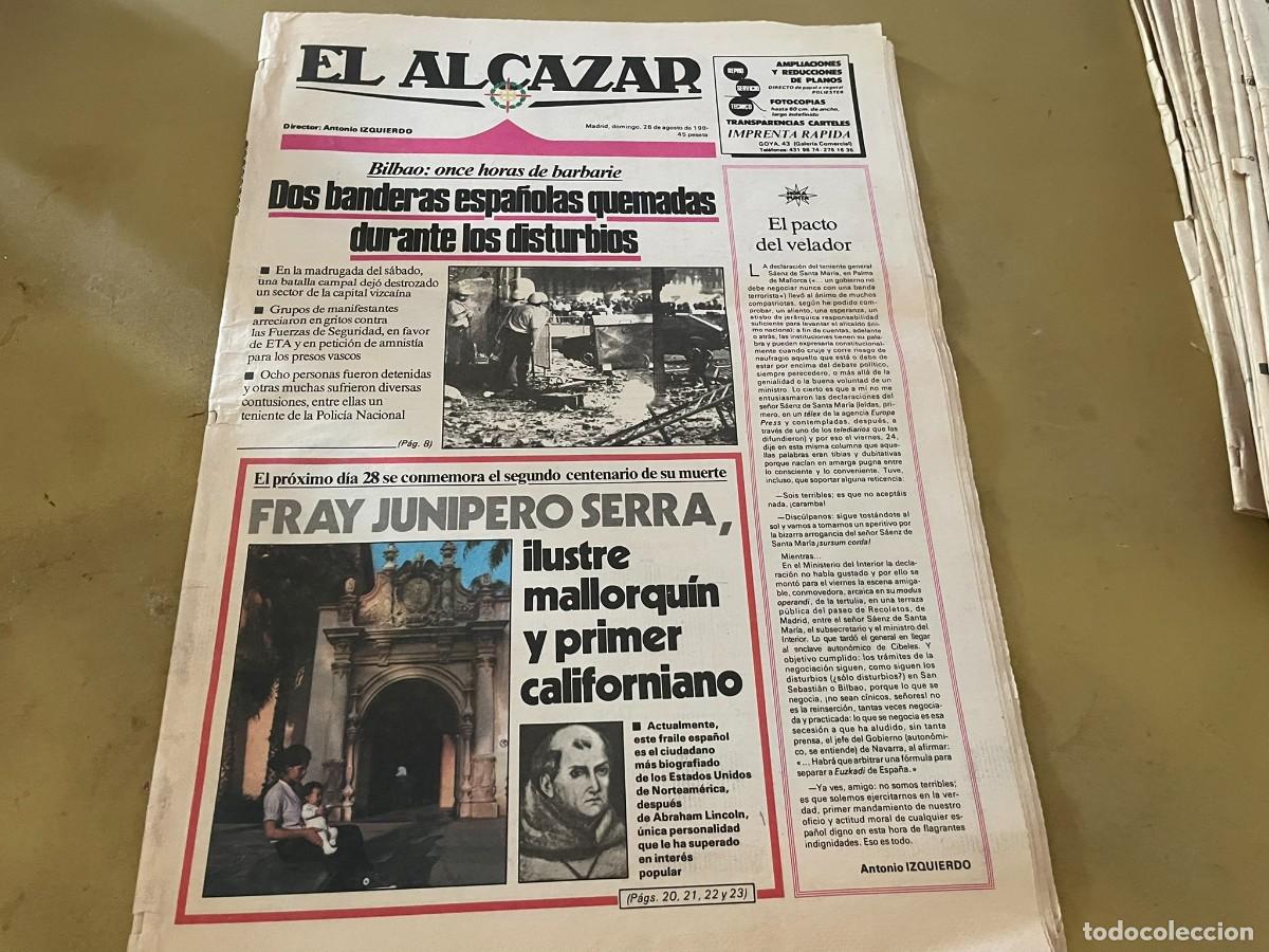 Coleccionismo de revistas y peri&oacute;dicos: PERI&Oacute;DICO EL ALCAZAR 26 DE AGOSTO DE 1984 FRAY JUNIPERO SERRA MONJAS DE CLAUSURA THE BEATLES