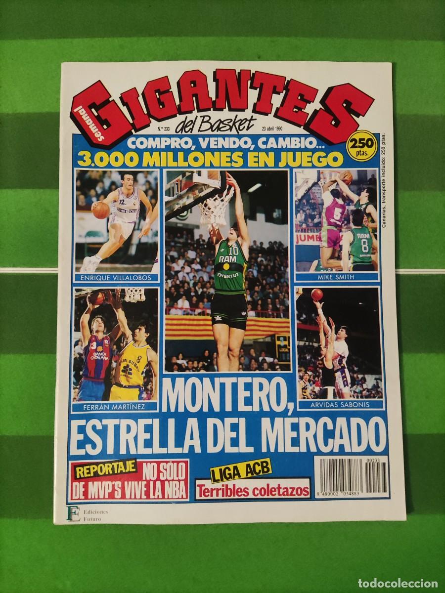 Coleccionismo de revistas y peri&oacute;dicos: 233 Revista Gigantes del basket 1990 Montero / Ferr&aacute;n Mart&iacute;nez / Sabonis