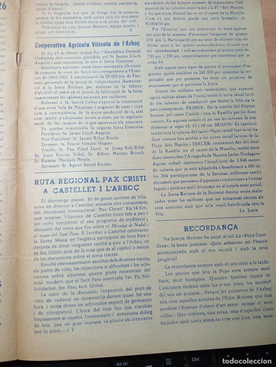 Coleccionismo de revistas y peri&oacute;dicos: FULL PARROQUIAL ANY 1963 DE L'ARBO&Ccedil; ARBOS COR PARROQUIAL MONTSERRAT CASTELLET