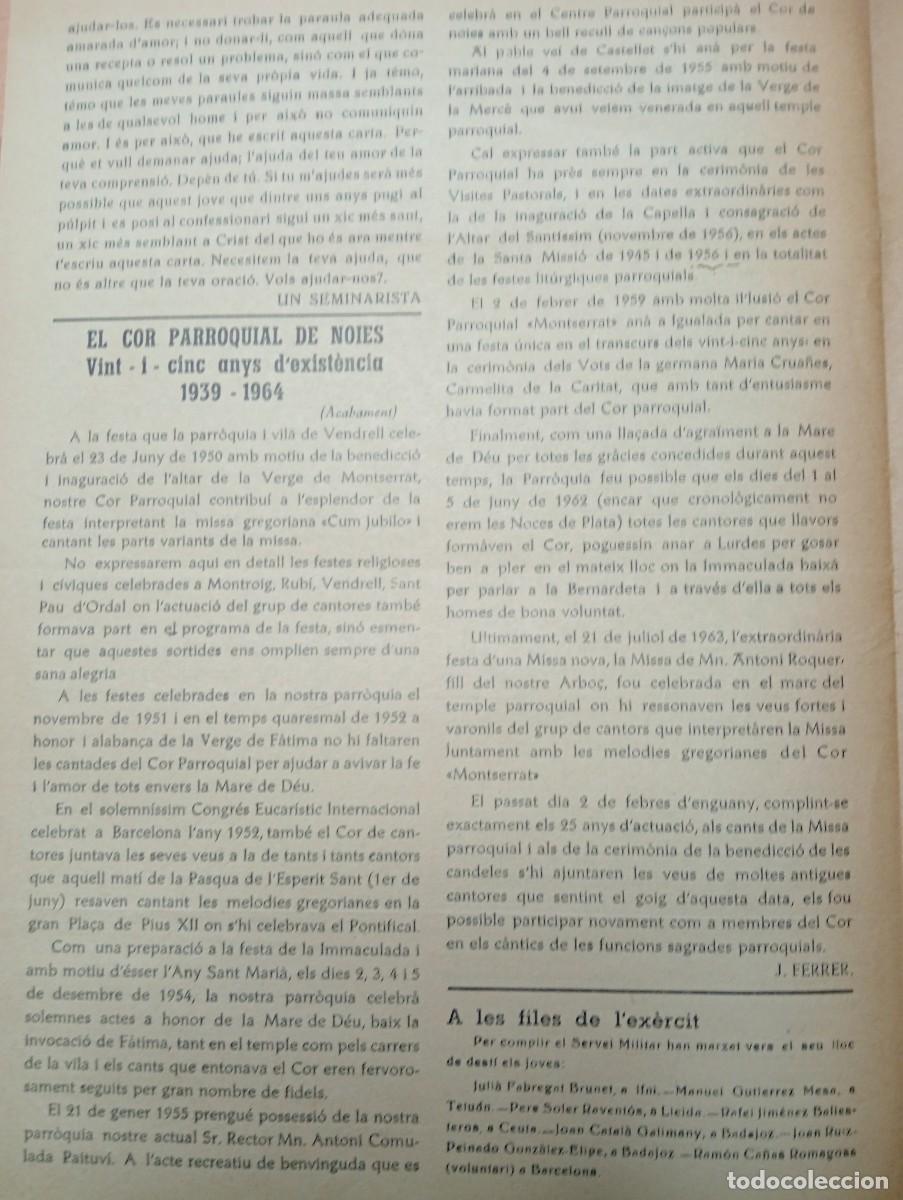 Coleccionismo de revistas y peri&oacute;dicos: FULL PARROQUIAL ANY 1963 DE L'ARBO&Ccedil; ARBOS COR PARROQUIAL 25 ANYS ANIVERSARI