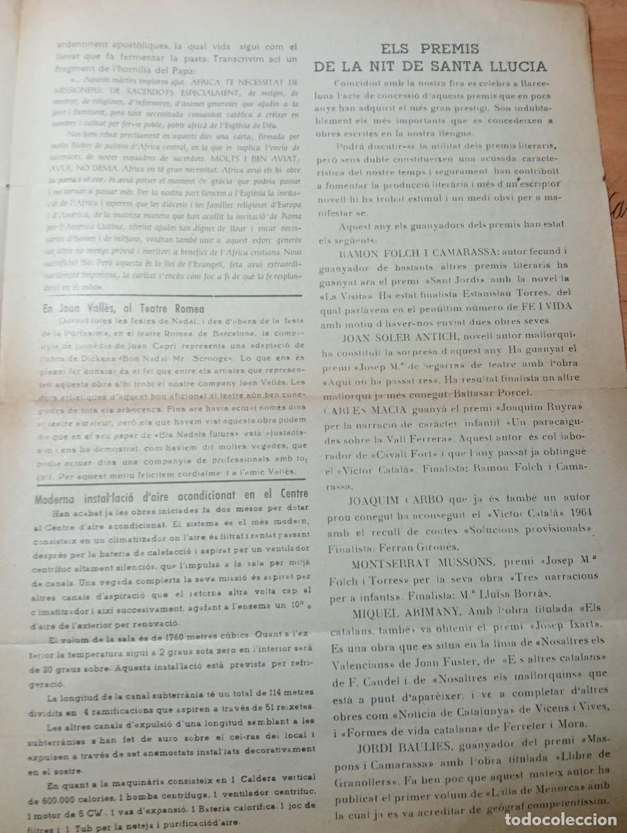 Coleccionismo de revistas y peri&oacute;dicos: FULL PARROQUIAL ANY 1963 DE L'ARBO&Ccedil; ARBOS JOAN VALLES TEATRE ROMEA PREMIS DE LA NIT DE SANTA LLUCIA