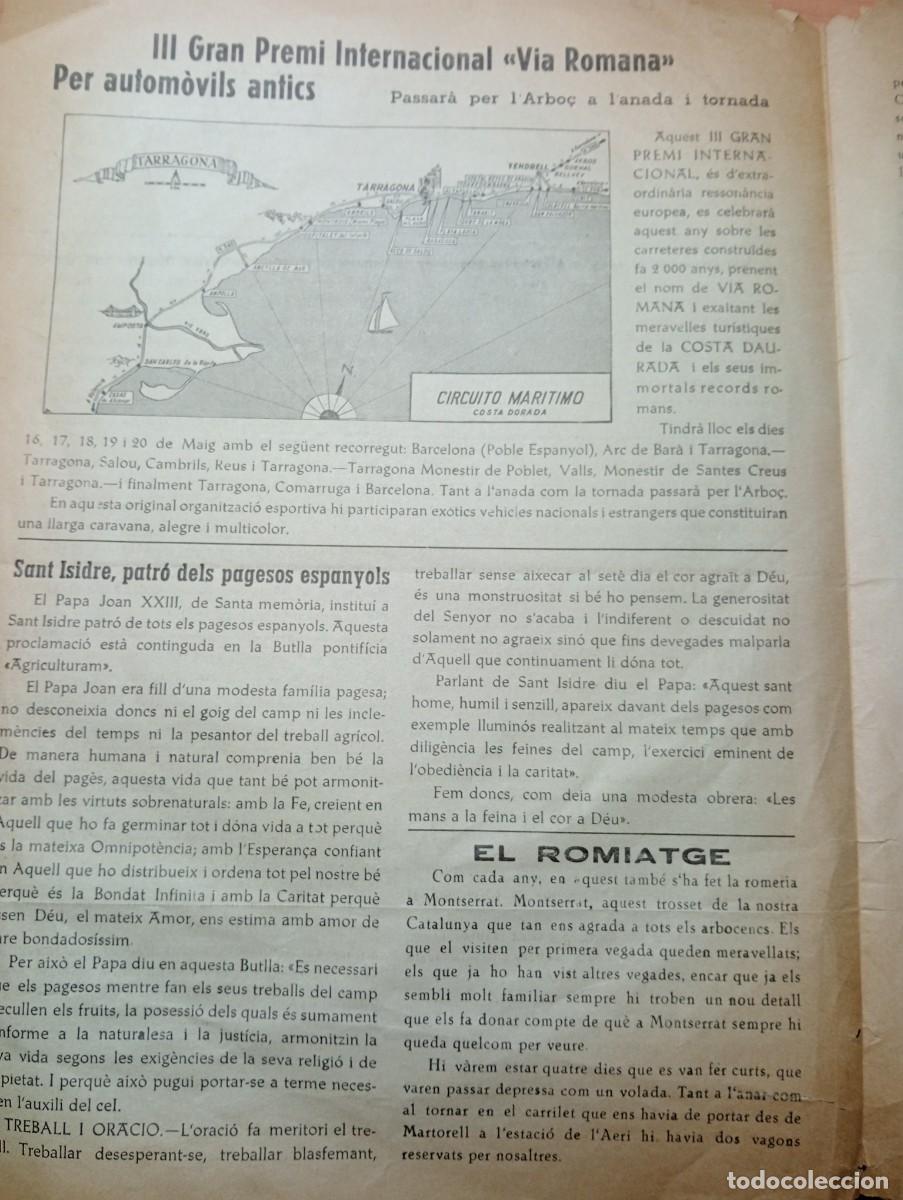 Sammeln von Zeitschriften und Zeitungen: FULL PARROQUIAL ANY 1963 DE L'ARBO&Ccedil; ARBOS III GRAN PREMI INTERNACIONAL VIA ROMANA PER A AUTOMOVILS