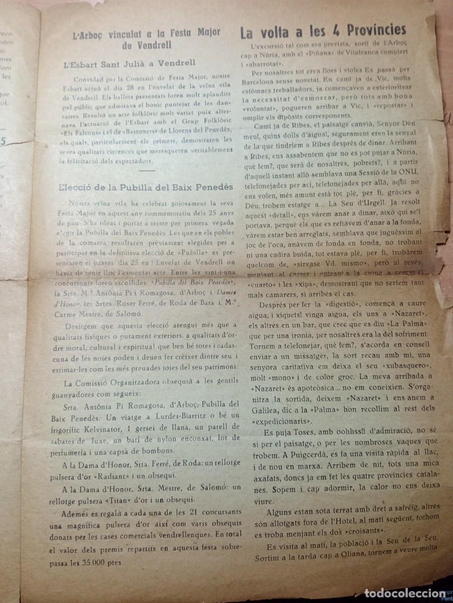 Sammeln von Zeitschriften und Zeitungen: FULL PARROQUIAL ANY 1963 DE L'ARBO&Ccedil; ARBOS L'ESBART SANT JULIA AL VENDRELL PUBLILLA DEL BAIX PENEDES