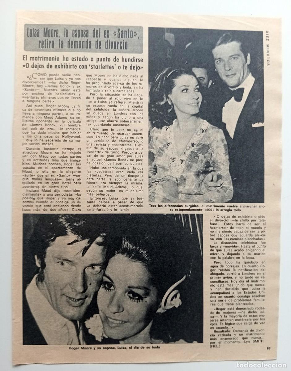 Coleccionismo de revistas y peri&oacute;dicos: COLECCIONISMO PAPEL REPORTAJE REVISTA A&Ntilde;OS 70 ROGER MOORE JAMES BOND 007