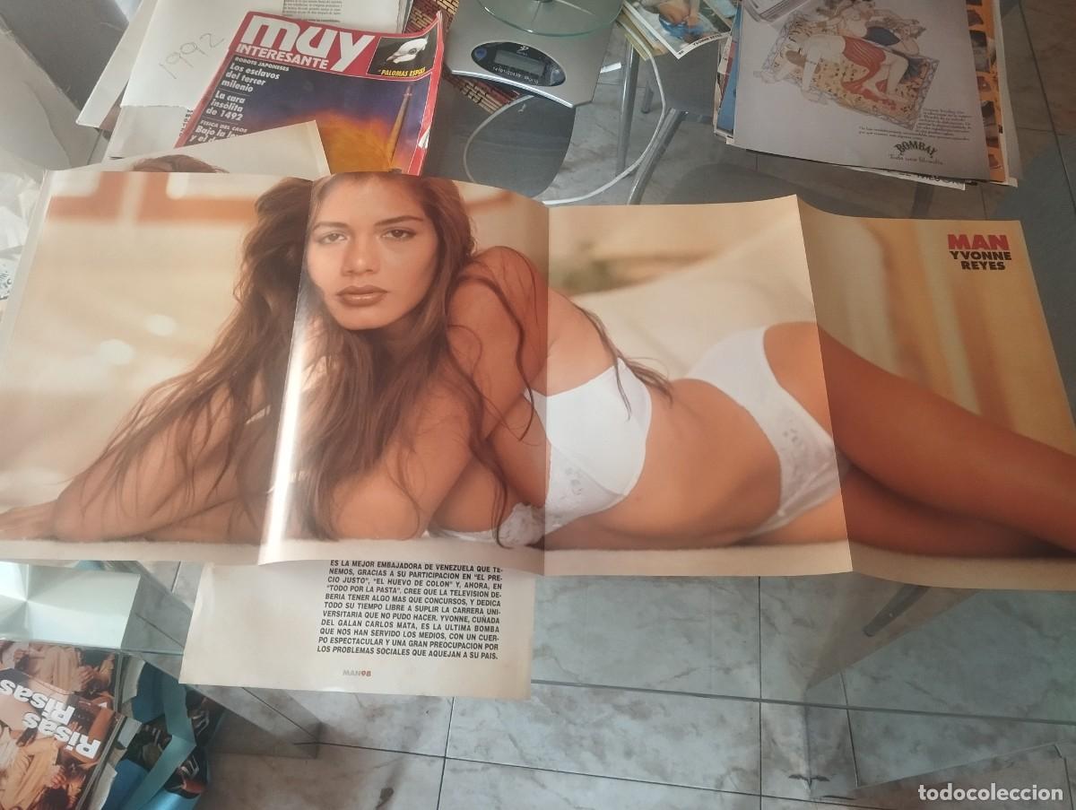 Coleccionismo de revistas y peri&oacute;dicos: YVONNE REYES GRAN POSTER DOBLE CARA MAS REPORTAJE 7 P&Aacute;G D RECORTE REVISTA 1992