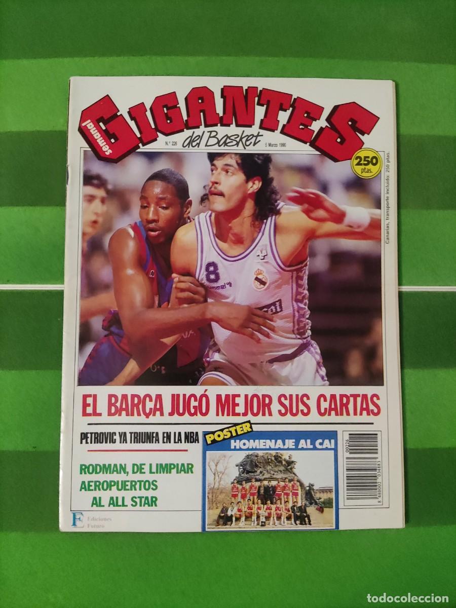 Coleccionismo de revistas y peri&oacute;dicos: 226 Revista Gigantes del basket 1990 Petrovic NBA / Real Madrid - Barcelona / Homenaje al CAI