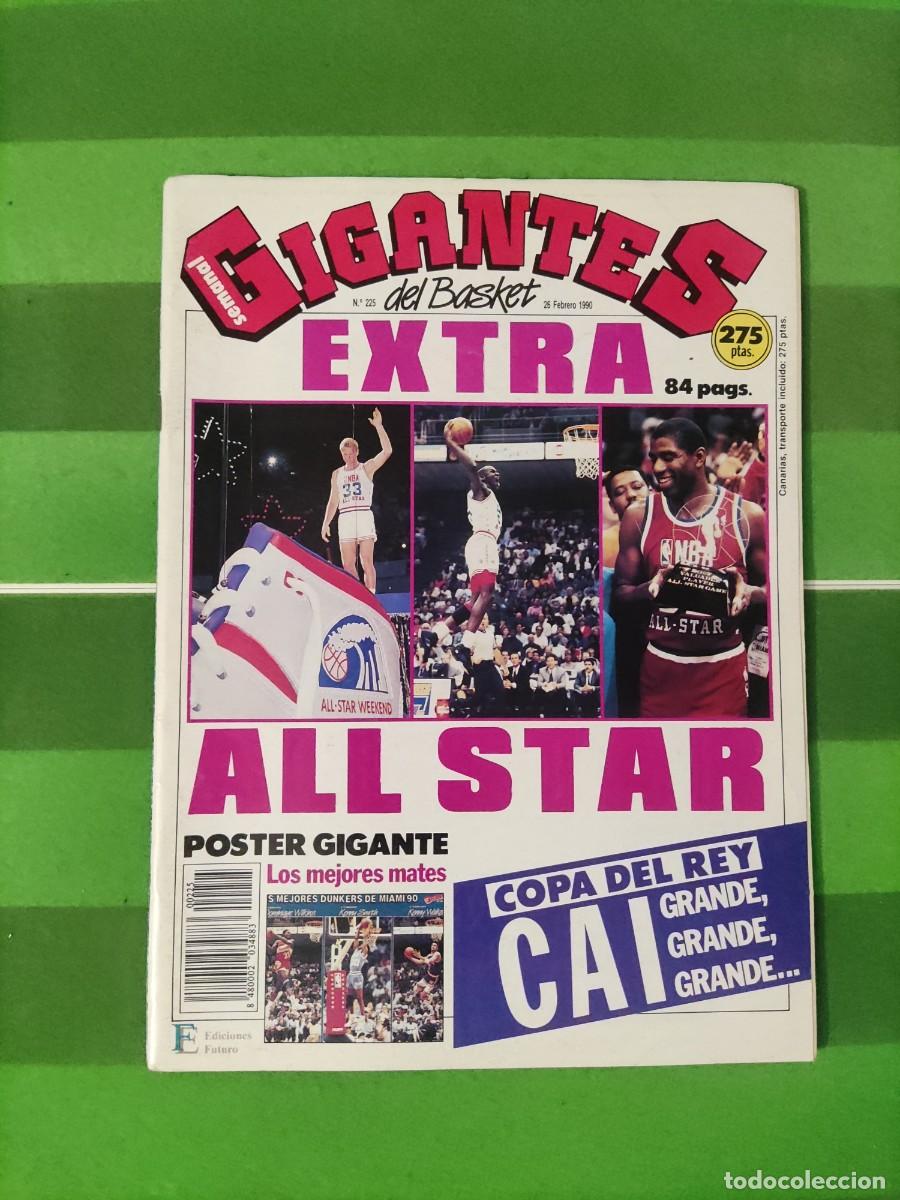 Coleccionismo de revistas y peri&oacute;dicos: 225 Revista Gigantes del basket 1990 Extra All Star / Copa del Rey / Poster gigante mejores mates