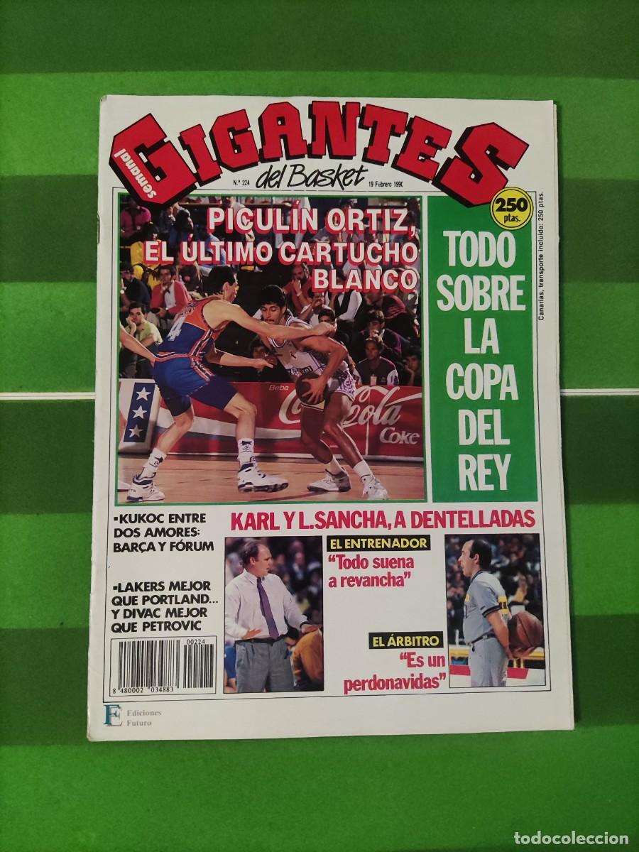 Coleccionismo de revistas y peri&oacute;dicos: 224 Revista Gigantes del basket 1990 Piculin Ortiz / Copa del Rey / Karl y L. Sancha