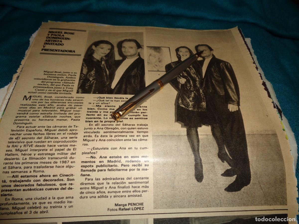 Coleccionismo de revistas y peri&oacute;dicos: RECORTE : PAOLA Y MIGUEL BOSE. SEMANA. ABRIL, 1987