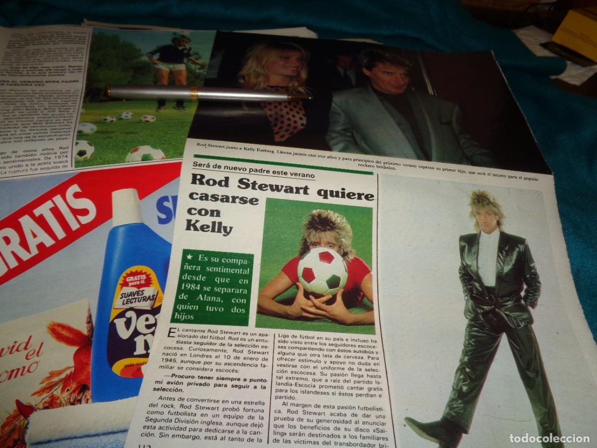 Coleccionismo de revistas y peri&oacute;dicos: RECORTE : ROD STEWART Y KELLY EMBERG. SEMANA. ABRIL, 1987