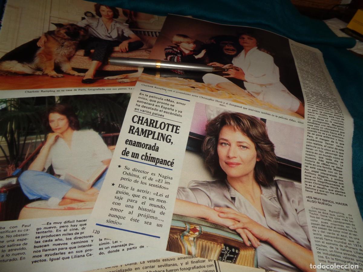 Coleccionismo de revistas y peri&oacute;dicos: RECORTE : CHARLOTTE RAMPLING Y SU HIJO. SEMANA. ABRIL, 1987