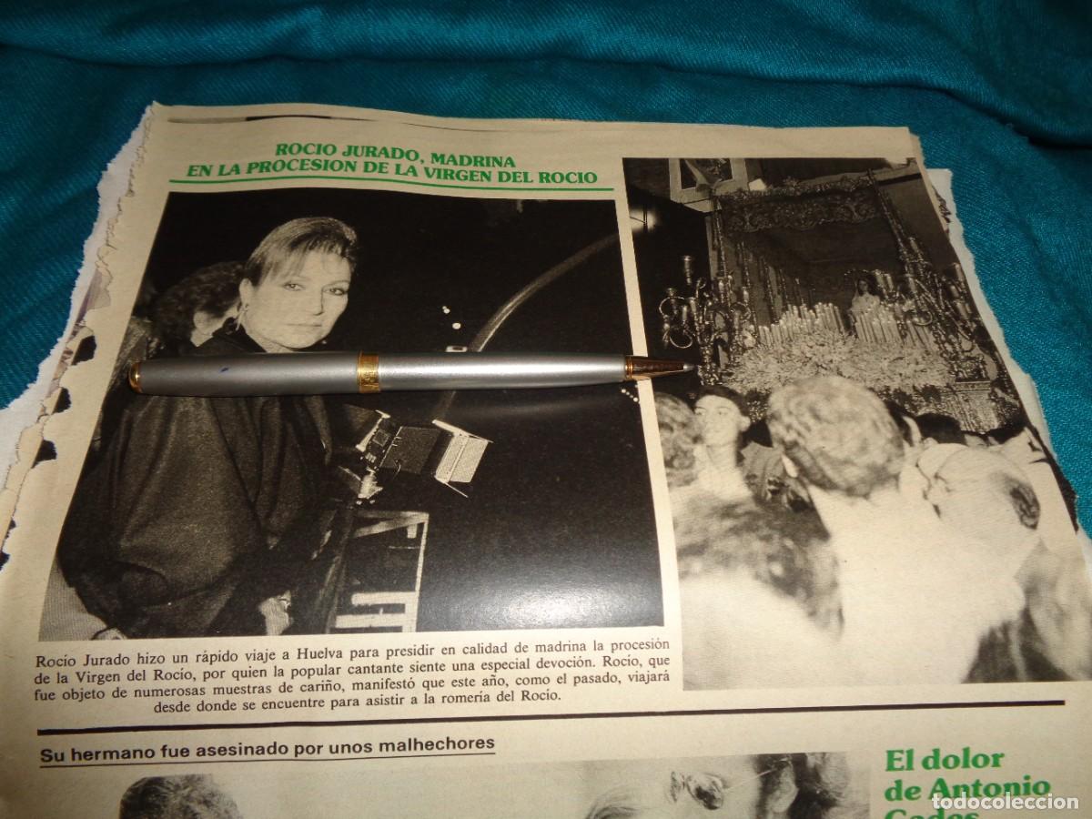 Coleccionismo de revistas y peri&oacute;dicos: RECORTE : ROCIO JURADO, MADRINA EN LA PROCESION DE LA VIRGEN DEL ROCIO. SEMANA. ABRIL, 1987