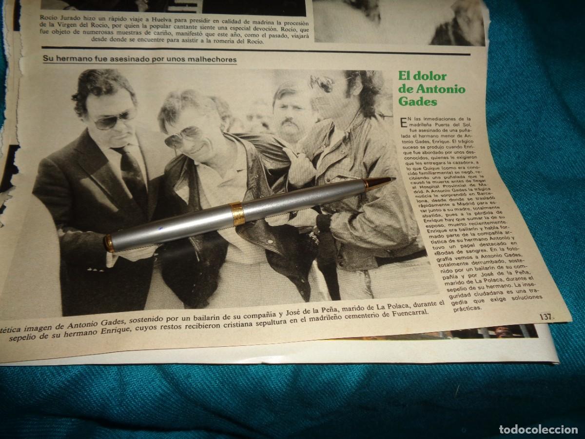 Coleccionismo de revistas y peri&oacute;dicos: RECORTE : EL DOLOR DE ANTONIO GADES. SEMANA. ABRIL, 1987