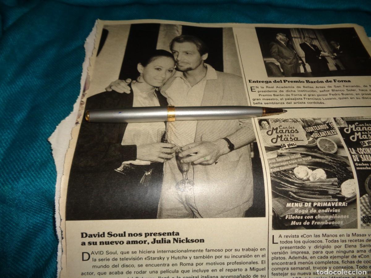 Coleccionismo de revistas y peri&oacute;dicos: RECORTE : DAVID SOUL, CON SU NUEVO AMOR. SEMANA. ABRIL, 1987