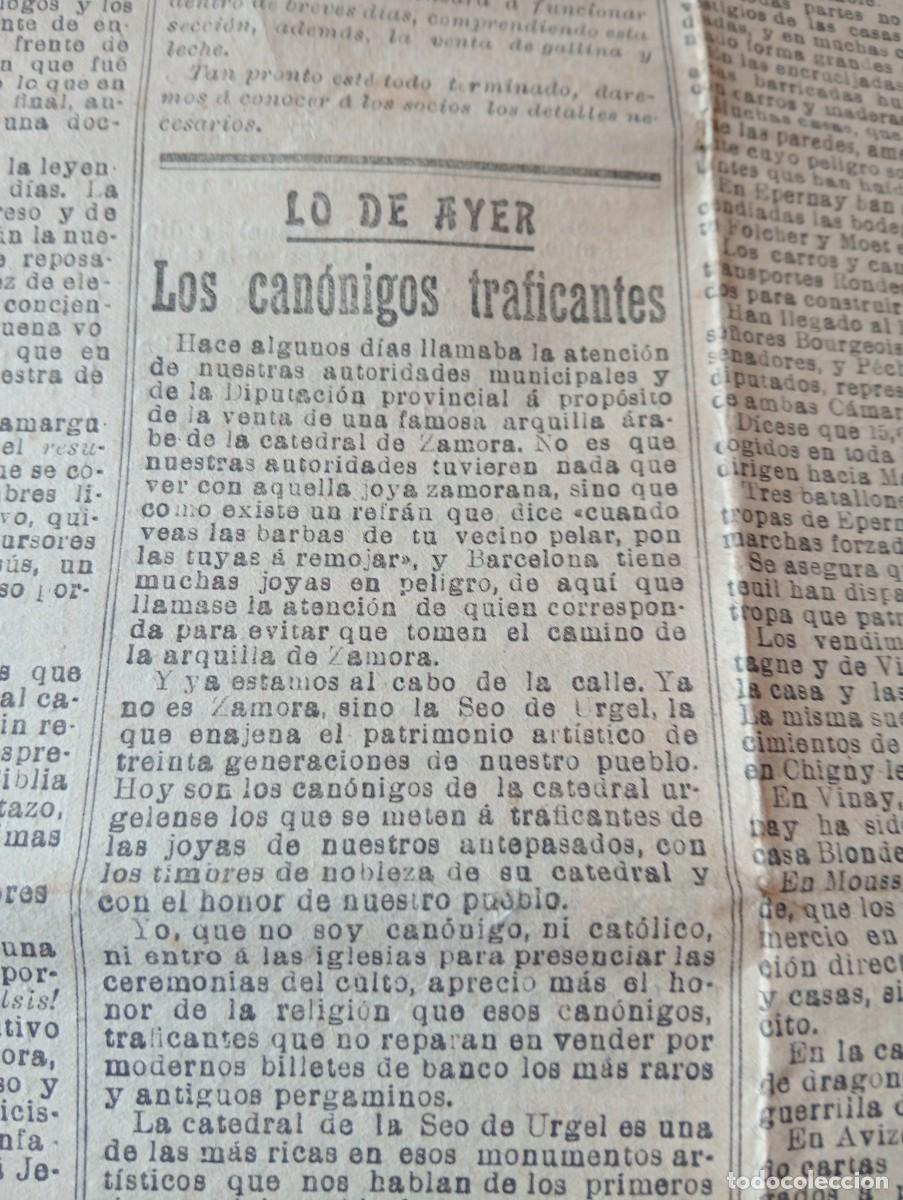 Coleccionismo de revistas y peri&oacute;dicos: DIARIO EL PROGRESO A&Ntilde;O 1911 VENTRA FRAUDULENTA LIBRO PERGAMINO DE LA CATEDRAL DE LA SEO DE URGEL SEU