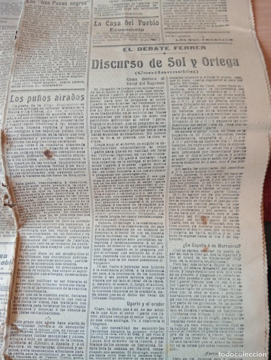 Coleccionismo de revistas y peri&oacute;dicos: DIARIO EL PROGRESO A&Ntilde;O 1911 MAESTRO FUSILADO FRANCISCO FERRER Y GUARDIA SOL Y ORTEGA