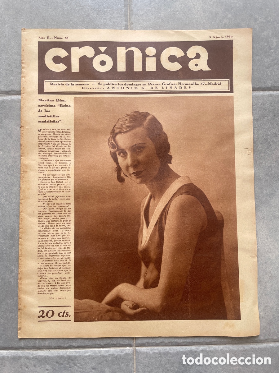 Coleccionismo de revistas y peri&oacute;dicos: Cr&oacute;nica. Revista de la semana. N&uacute;mero 38.3 agosto 1930.