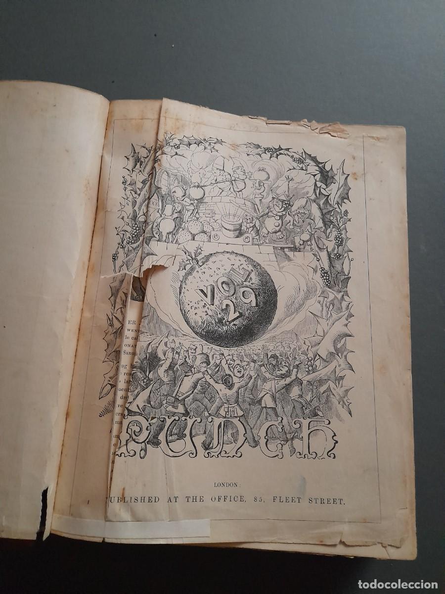 Coleccionismo de revistas y peri&oacute;dicos: Revista brit&aacute;nica punch, vol 29-32, 1855- 1857, lomo de cuero