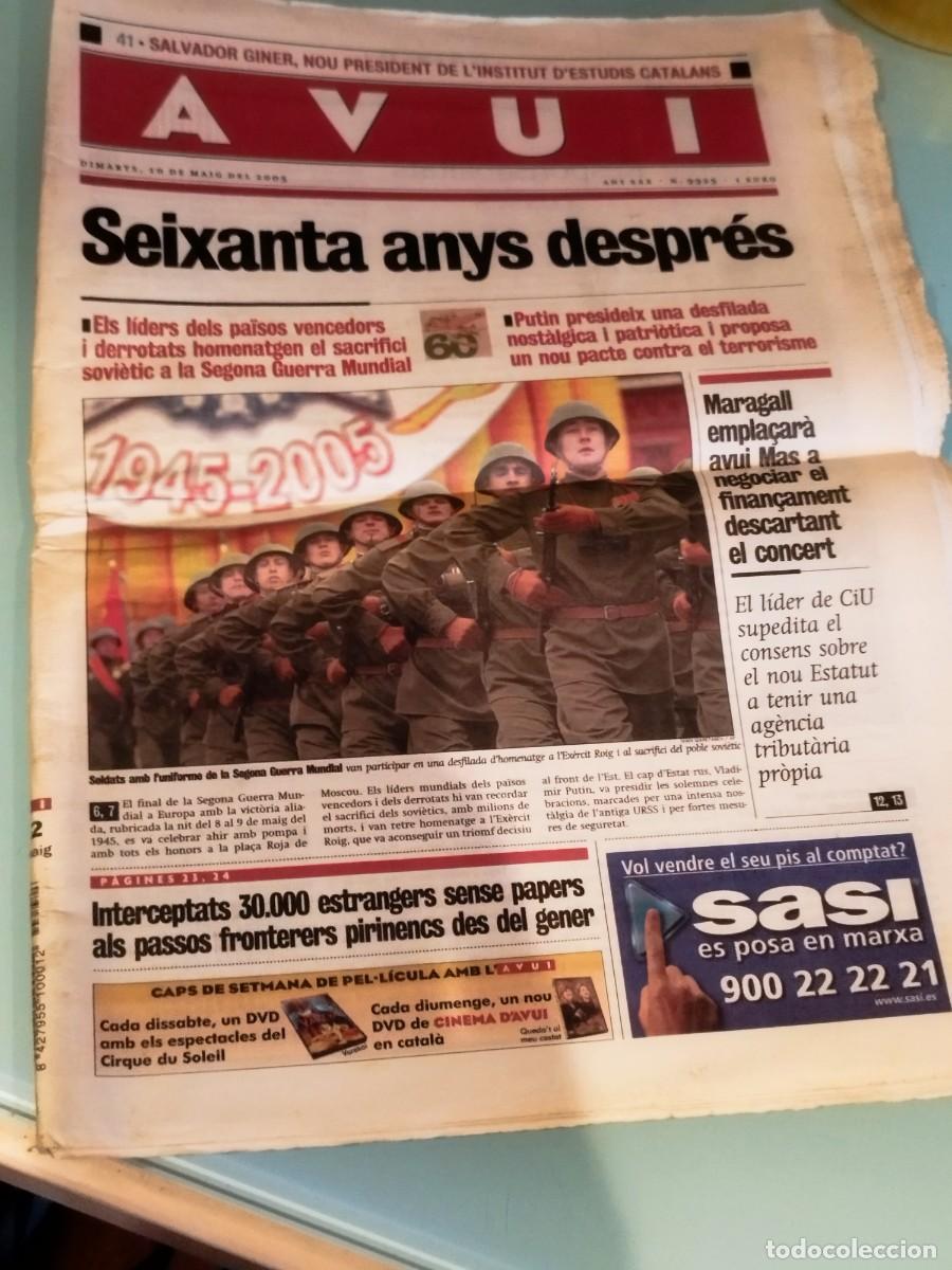 Coleccionismo de revistas y peri&oacute;dicos: Peri&oacute;dico en lengua catalana Avui correspondiente al 10 de mayo de 2005.
