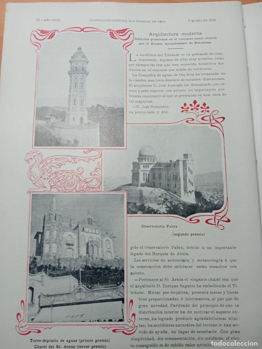 Coleccionismo de revistas y peri&oacute;dicos: REVISTA A&Ntilde;O 1906 OBSERVATORIO FABRA TORRE DE AGUAS CHALET DEL SE&Ntilde;OS ARNUS JOSE AMARGOS SAGNIER