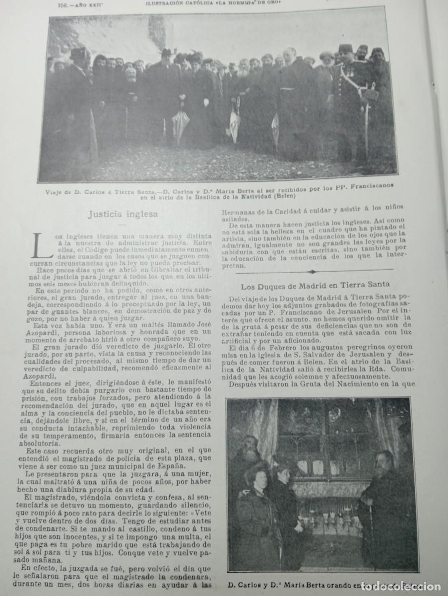 Coleccionismo de revistas y peri&oacute;dicos: REVISTA A&Ntilde;O 1906 OLITE EL REY EN CATARROJA ALBUFERA DON CARLOS VII PRETENDIENTE CARLISTA EN BELEN