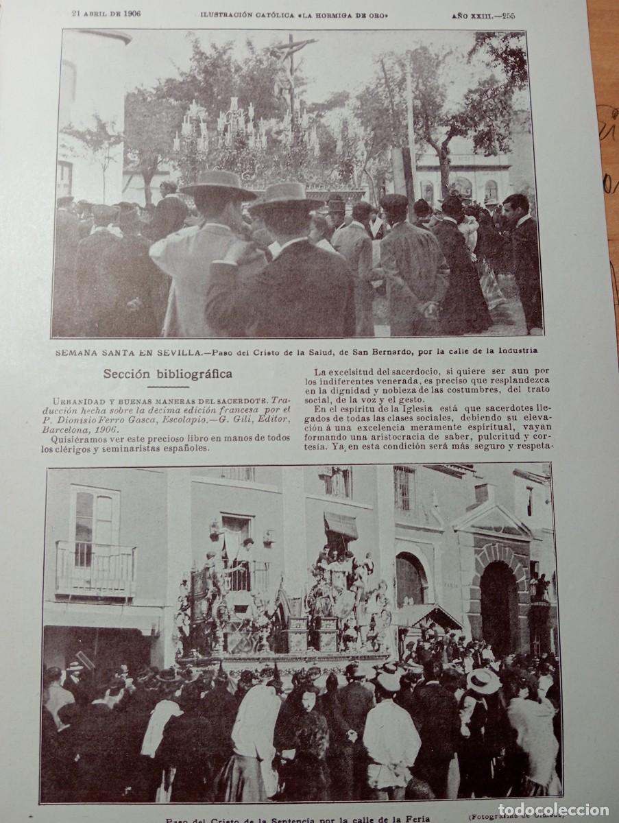 Coleccionismo de revistas y peri&oacute;dicos: REVISTA A&Ntilde;O 1906 SANT JORDI SEMANA SANTA EN SEVILLA CRISTO DE LA SALUD DE LA SENTENCIA