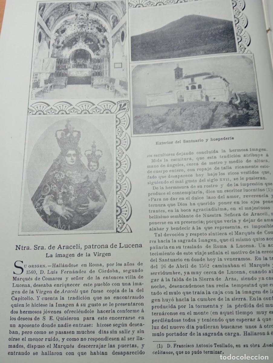 Coleccionismo de revistas y peri&oacute;dicos: REVISTA A&Ntilde;O 1906 SANTUARIO ARACELI DE LUCENA ELROCIO JOSE MORENO CARBONERO