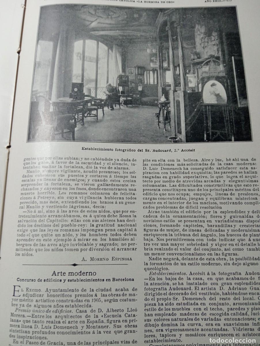 Coleccionismo de revistas y peri&oacute;dicos: REVISTA A&Ntilde;O 1906 CASA DE ALBERTO LLEO MOREREA PASEO DE GRACIA DOMENECH Y MUNTANER MODERNISTA