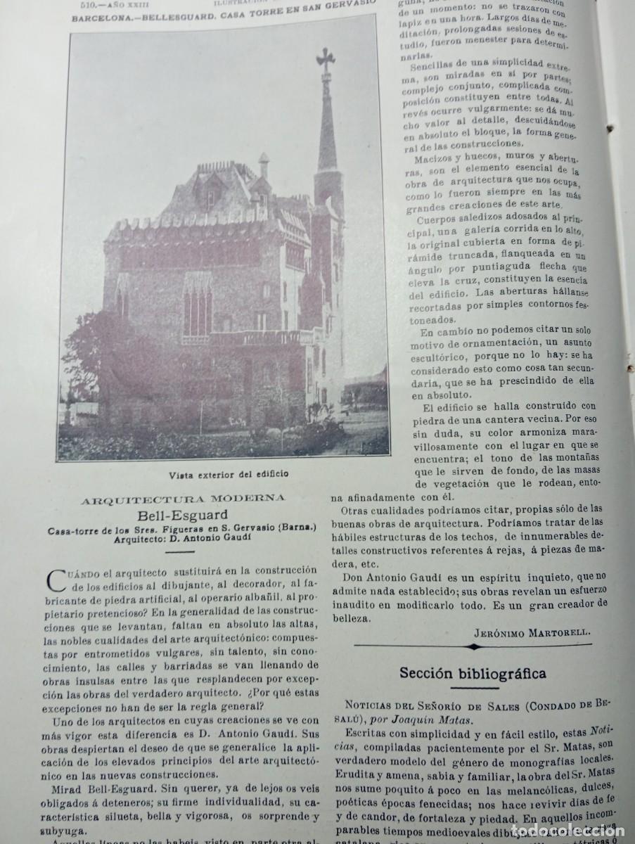 Coleccionismo de revistas y peri&oacute;dicos: REVISTA A&Ntilde;O 1906 CASA BELLESGUARD BELL-ESGUARD CASA FIGUERAS SANT GERVASI ANTONIO GAUDI MODERNISMO