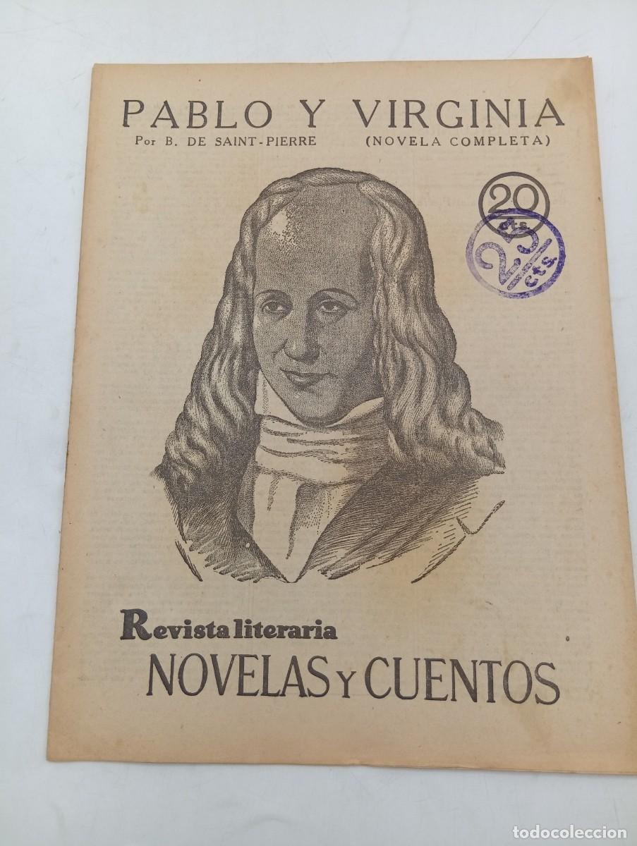 Colecionismo de Revistas e Jornais: REVISTA LITERARIA. NOVELAS Y CUENTOS. PABLO Y VIRGINIA. B. DE SAINT-PIERRE. 1929.
