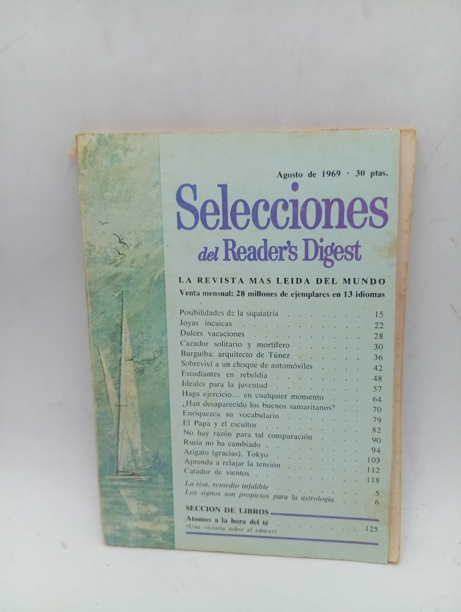 Coleccionismo de revistas y peri&oacute;dicos: SELECCIONES DEL READER&acute;S DIGEST. AGOSTO 1969. LA REVISTA MAS LEIDA DEL MUNDO. JOYAS INCAICAS.. LEER.
