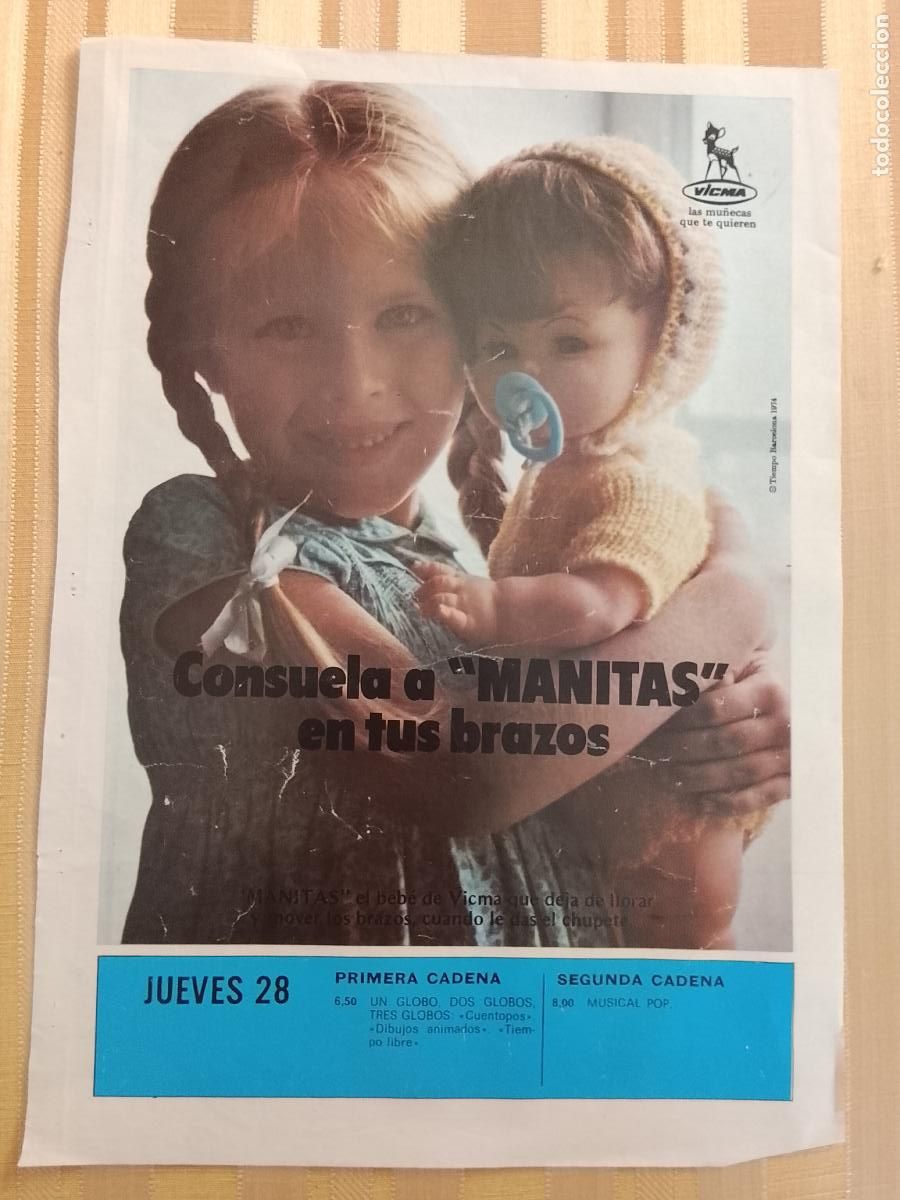 Coleccionismo de revistas y peri&oacute;dicos: ANTIGUA PUBLICIDAD MU&Ntilde;ECAS MANITAS DE VICMA , HOJA DE REVISTA