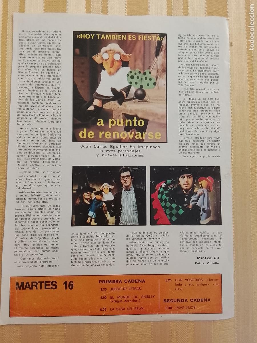 Coleccionismo de revistas y peri&oacute;dicos: ANTIGUA PUBLICIDAD ANUNCIO ARTICULO JUAN CARLOS EGUILLOR HUMOR MU&Ntilde;ECOS