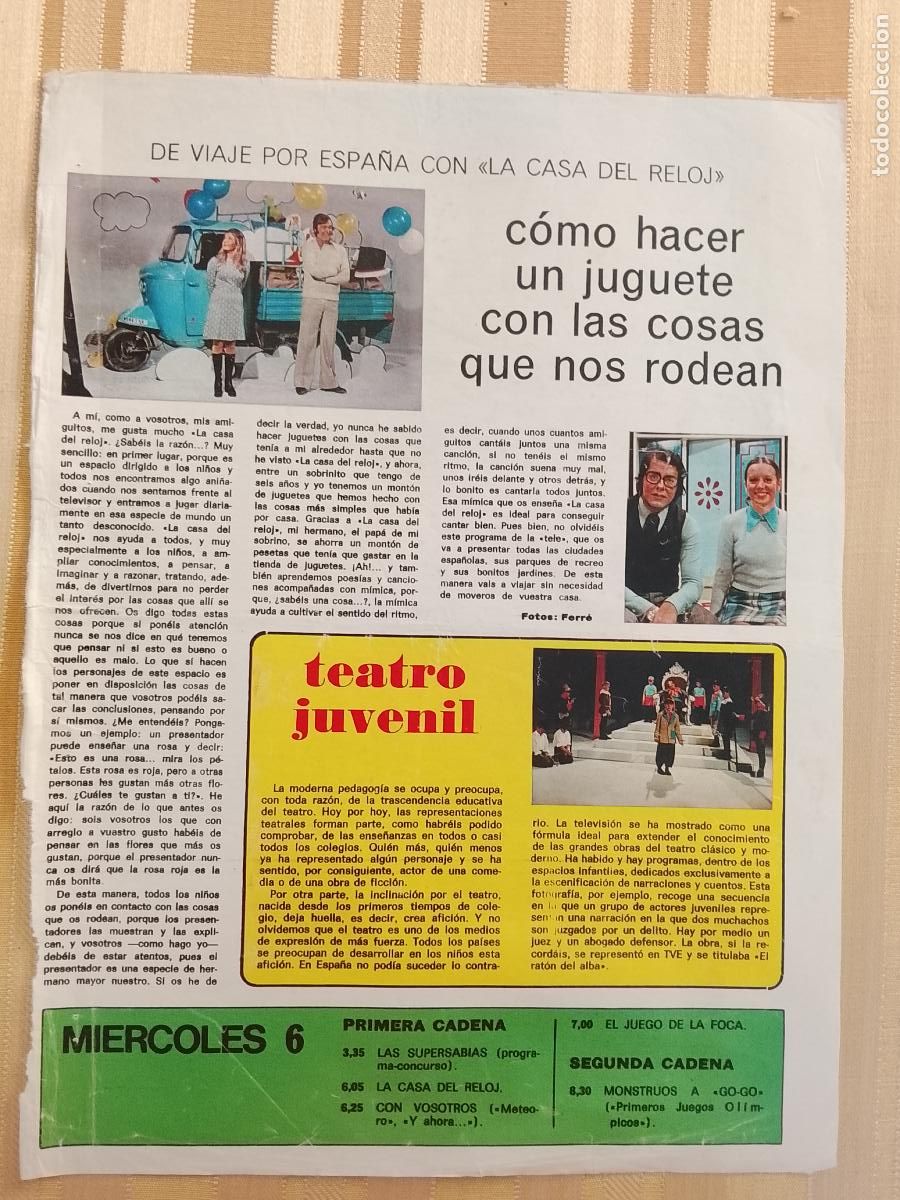 Coleccionismo de revistas y peri&oacute;dicos: ANTIGUA PUBLICIDAD ANUNCIO ARTICULO TEATRO JUVENIL. LA CASA DEL RELOJ - JUGUETES