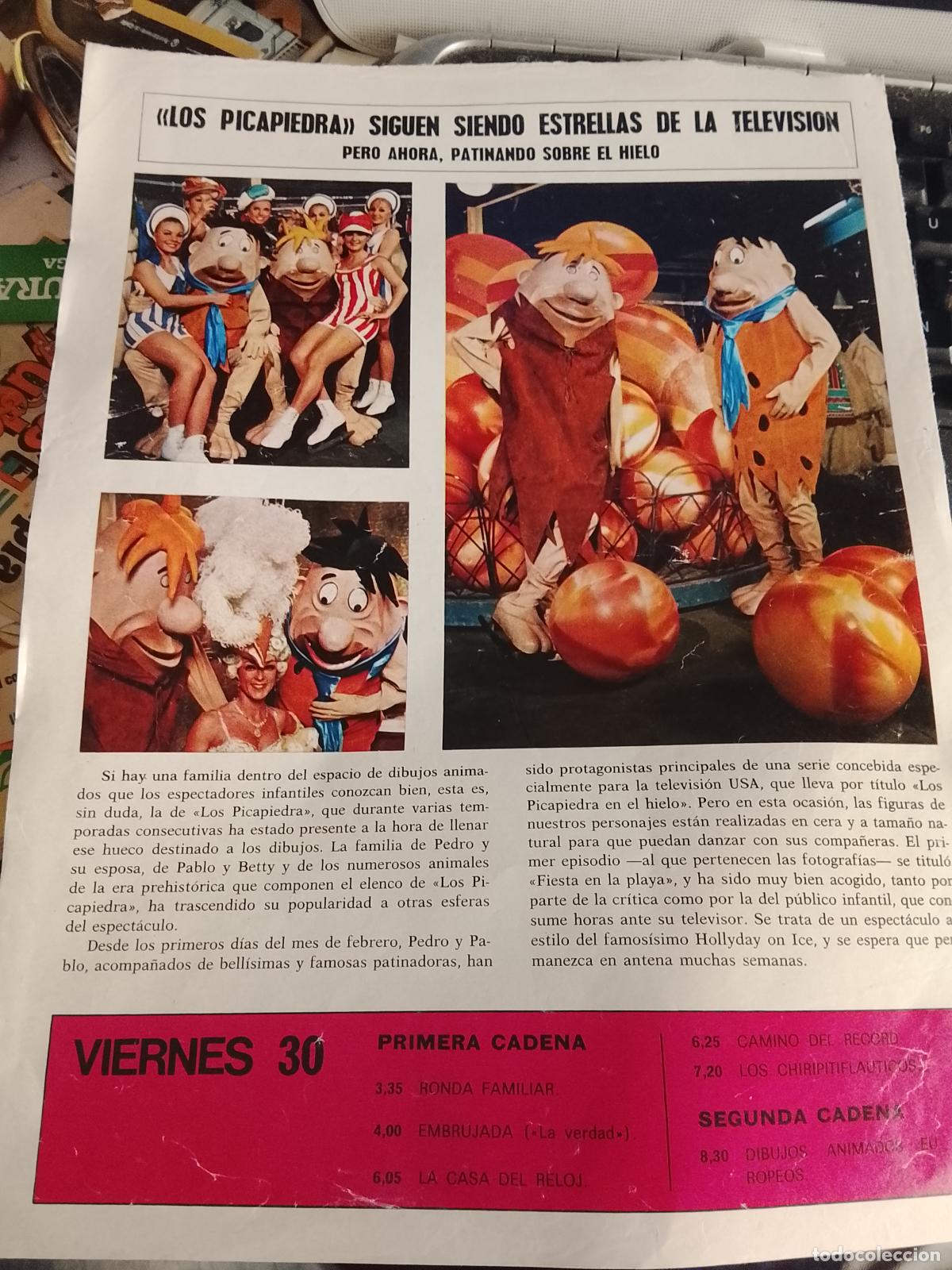 Coleccionismo de revistas y peri&oacute;dicos: ANTIGUA PUBLICIDAD ANUNCIO TELEVISION LA FAMILIA LOS PICAPIEDRAS SOBRE HIELO