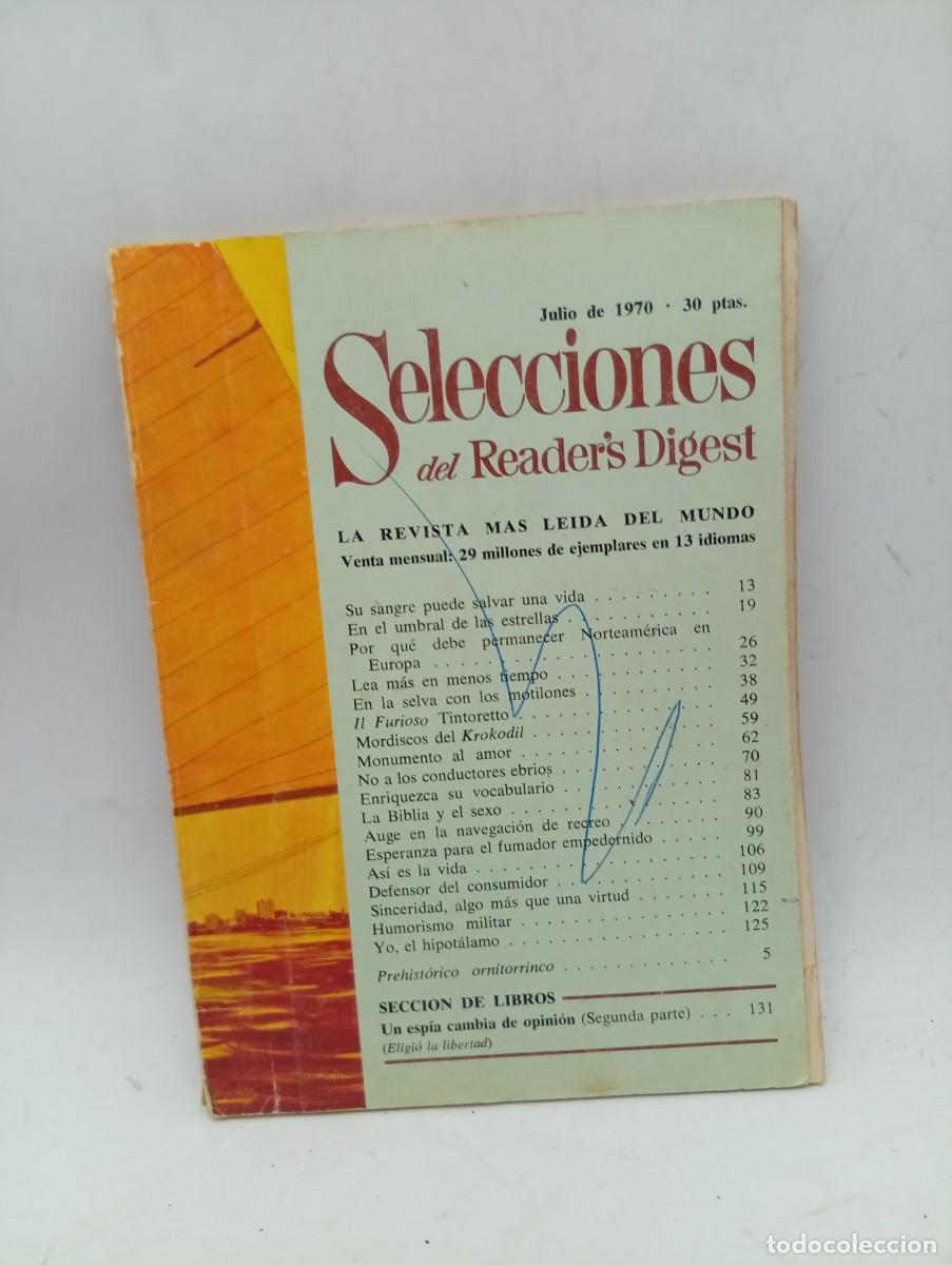 Coleccionismo de revistas y peri&oacute;dicos: SELECCIONES DEL READER&acute;S DIGEST. JUL 1970. LA REVISTA MAS LEIDA DEL MUNDO. NO A LOS CONDUCTO.. LEER.