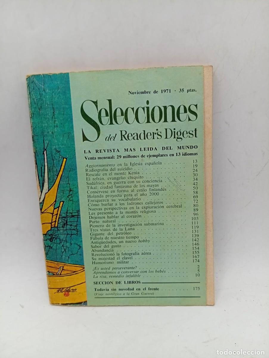 Coleccionismo de revistas y peri&oacute;dicos: SELECCIONES DEL READER&acute;S DIGEST. NOV 1971. LA REVISTA MAS LEIDA DEL MUNDO. RADIOGRAFIA DEL .. LEER.