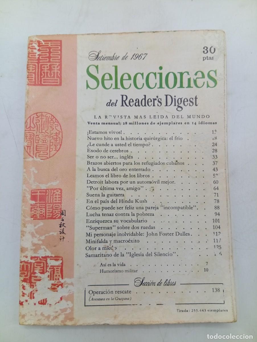 Coleccionismo de revistas y peri&oacute;dicos: SELECCIONES DEL READER&acute;S DIGEST. SEPT 1967. LA REVISTA MAS LEIDA DEL MUNDO. &iexcl;ESTAMOS VIVOS!... LEER.
