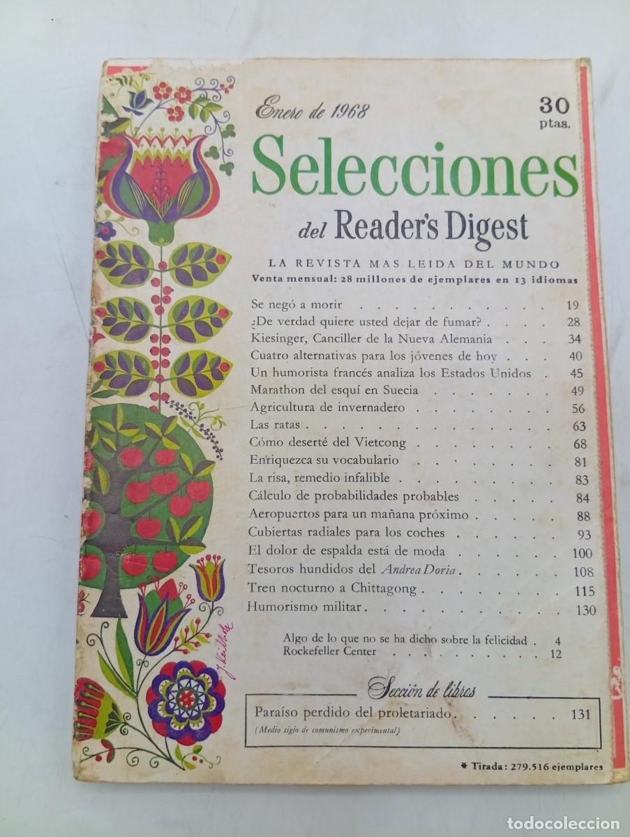Coleccionismo de revistas y peri&oacute;dicos: SELECCIONES DEL READER&acute;S DIGEST. ENERO 1968. LA REVISTA MAS LEIDA DEL MUNDO. SE NEGO A MORIR.. LEER.