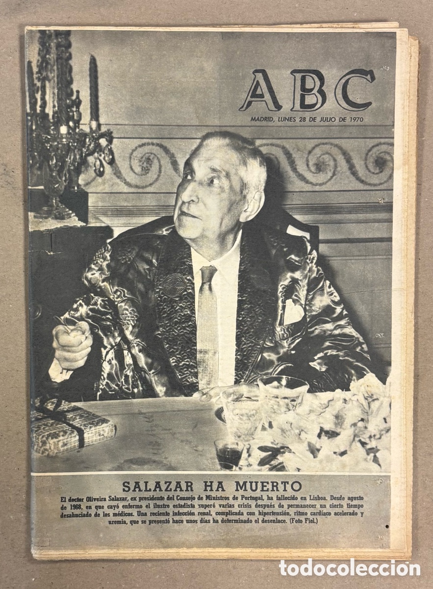 Coleccionismo de revistas y peri&oacute;dicos: ABC (28 DE AGOSTO DE 1970). HA MUERTO OLIVEIRA SALAZAR,&hellip;