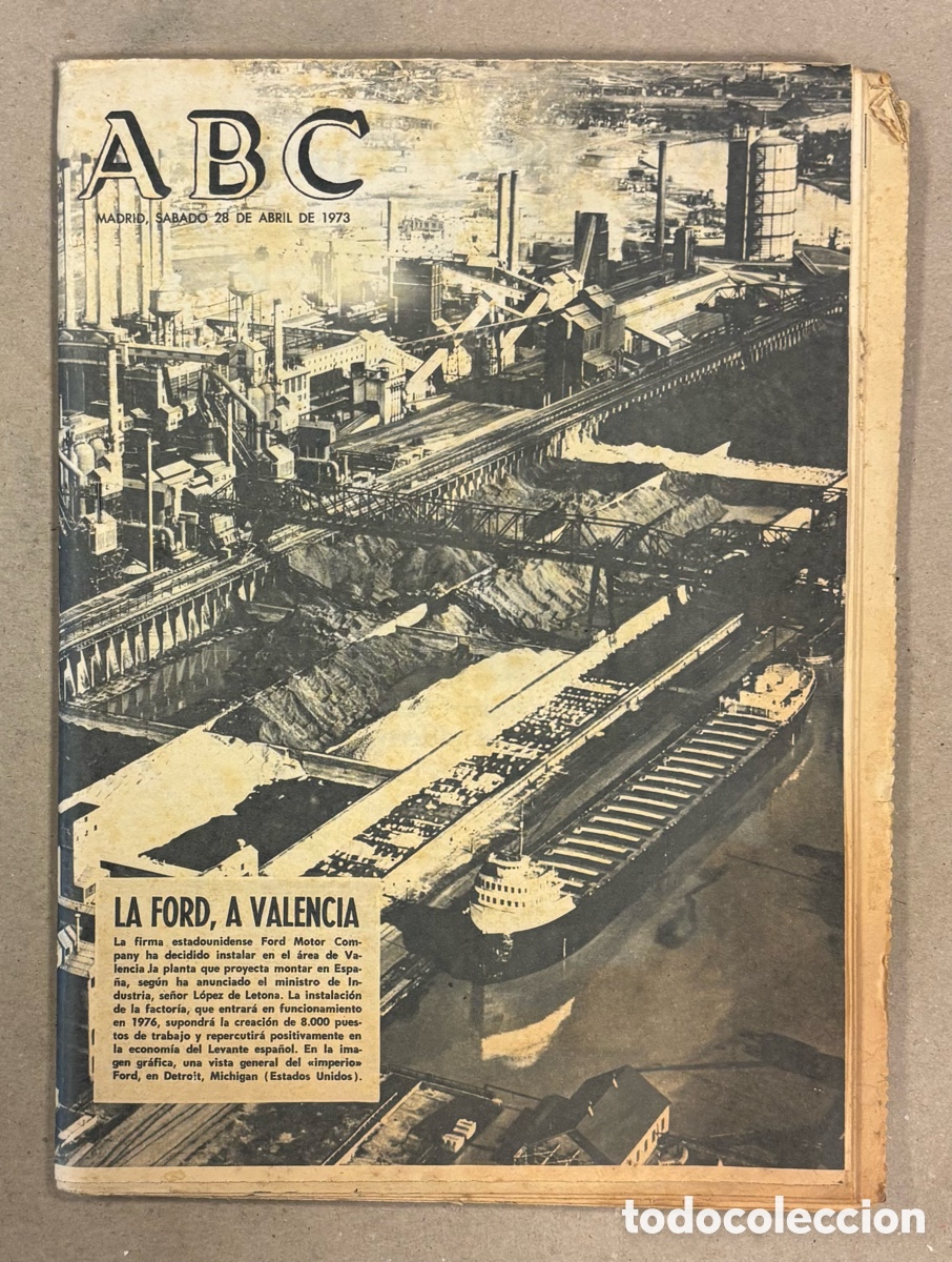 Coleccionismo de revistas y peri&oacute;dicos: ABC (28 DE ABRIL DE 1973). LA FORD A VALENCIA,&hellip;