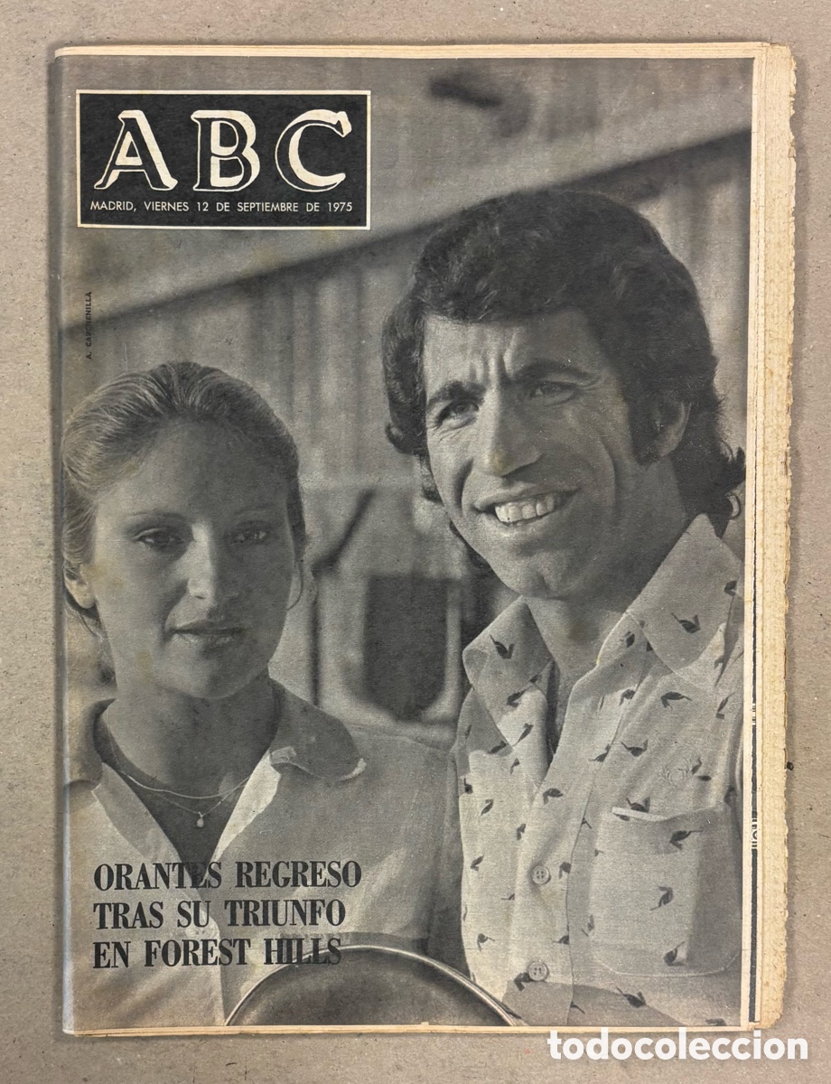 Coleccionismo de revistas y peri&oacute;dicos: ABC (12 DE SEPTIEMBRE DE 1975). MANOLO ORANTES TRIUNFA EN FOREST HILLS,&hellip;