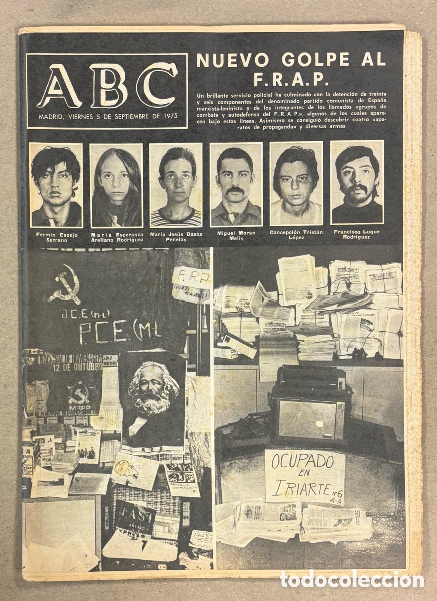 Coleccionismo de revistas y peri&oacute;dicos: ABC (5 DE SEPTIEMBRE DE 1975). NUEVO GOLPE AL F.R.A.P.,&hellip;.