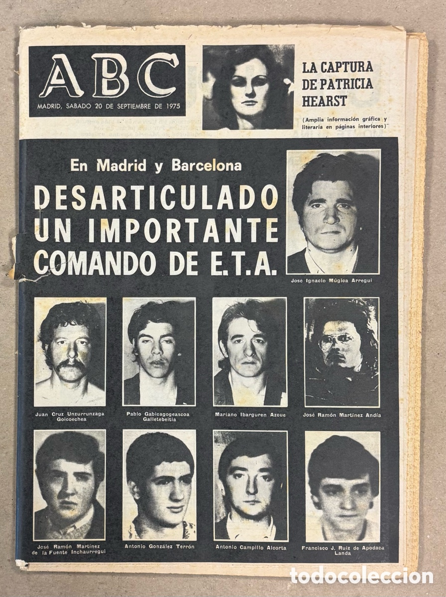 Coleccionismo de revistas y peri&oacute;dicos: ABC (20 DE SEPTIEMBRE DE 1975). DESARTICULADO IMPORTANTE COMANDO DE ETA EN MADRID Y BARCELONA,..