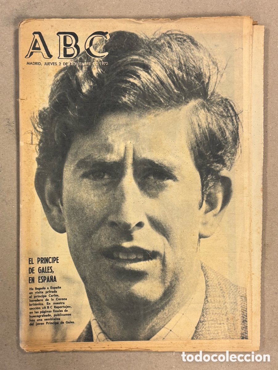 Coleccionismo de revistas y peri&oacute;dicos: ABC (2 DE NOVIEMBRE DE 1972). CARLOS EL PR&Iacute;NCIPE DE GALES EN ESPA&Ntilde;A,&hellip;
